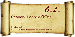 Orovan Leonidász névjegykártya